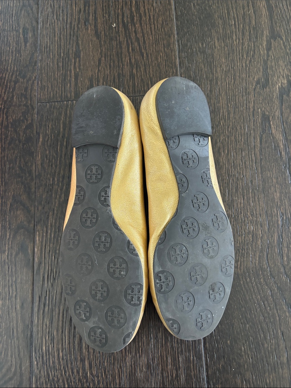 Tory Burch Gold Ballet Flats - Picture 2 of 11